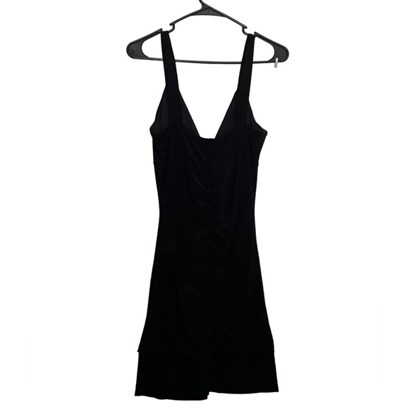 BLACK RUCHED MINI DRESS - Picture 3 of 5